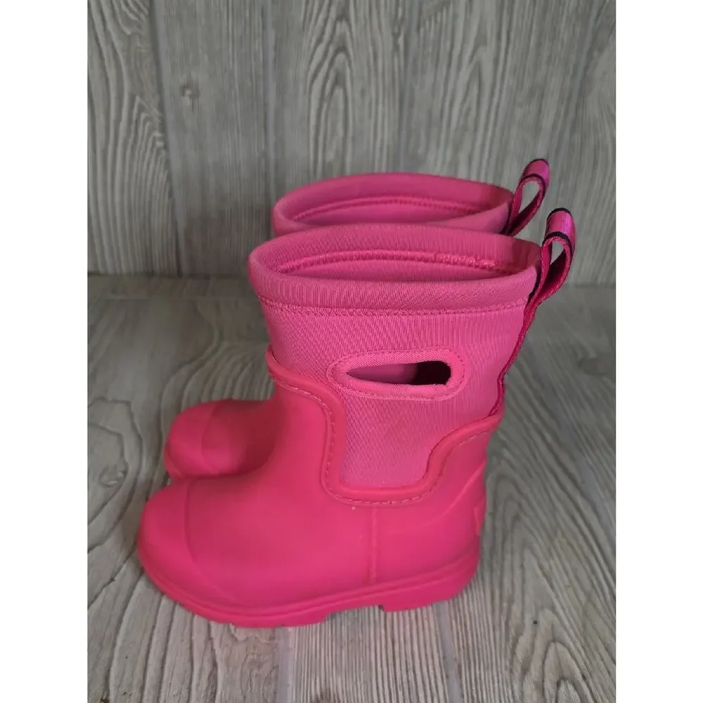 UGG Droplet Mid Waterproof Taffy Pink Rain Boots Kids Toddler Size  8